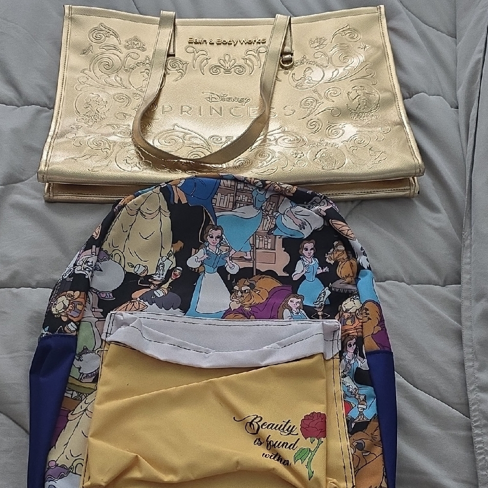 Disney Princess Gold Tote and Character Backpack
